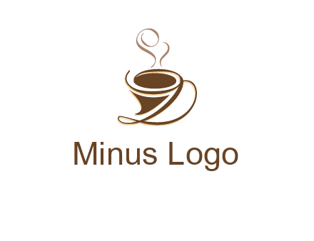 fancy abstract coffee cup with steam beverage logo