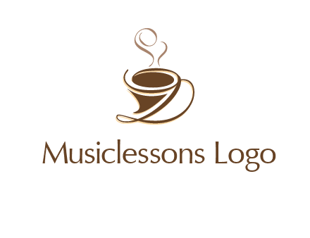 fancy abstract coffee cup with steam beverage logo