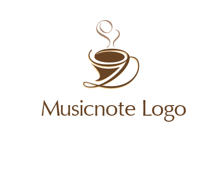 fancy abstract coffee cup with steam beverage logo