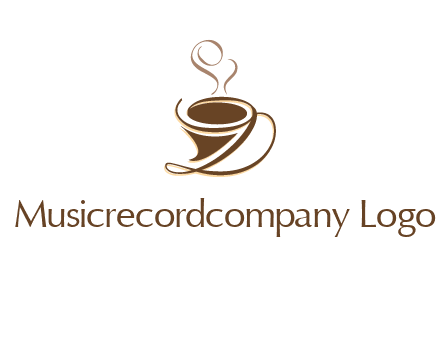 fancy abstract coffee cup with steam beverage logo