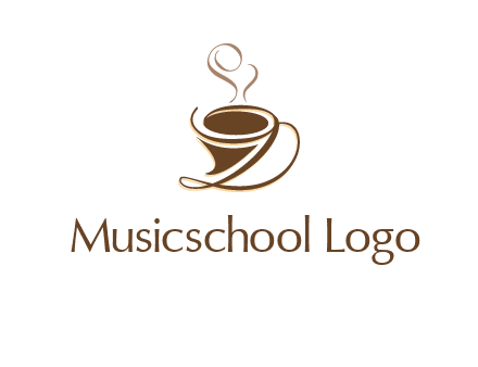 fancy abstract coffee cup with steam beverage logo