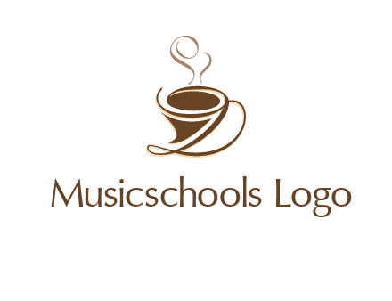 fancy abstract coffee cup with steam beverage logo