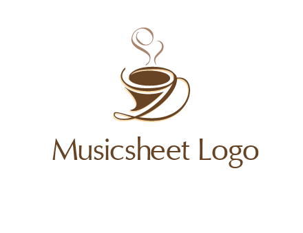 fancy abstract coffee cup with steam beverage logo