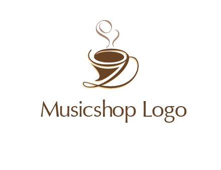 fancy abstract coffee cup with steam beverage logo