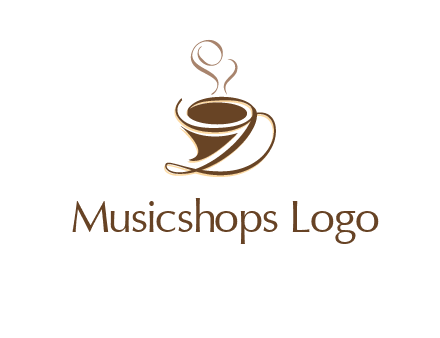 fancy abstract coffee cup with steam beverage logo