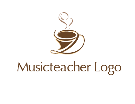fancy abstract coffee cup with steam beverage logo