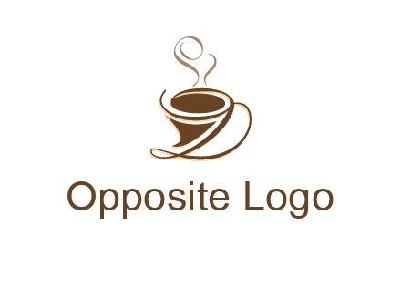 fancy abstract coffee cup with steam beverage logo