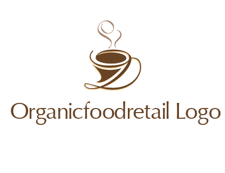 fancy abstract coffee cup with steam beverage logo