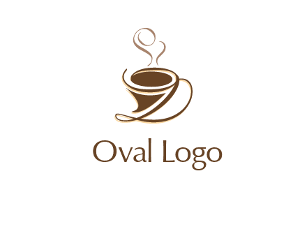 fancy abstract coffee cup with steam beverage logo