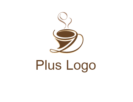fancy abstract coffee cup with steam beverage logo