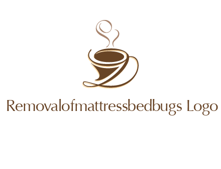 fancy abstract coffee cup with steam beverage logo