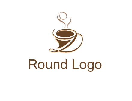 fancy abstract coffee cup with steam beverage logo