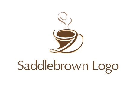 fancy abstract coffee cup with steam beverage logo