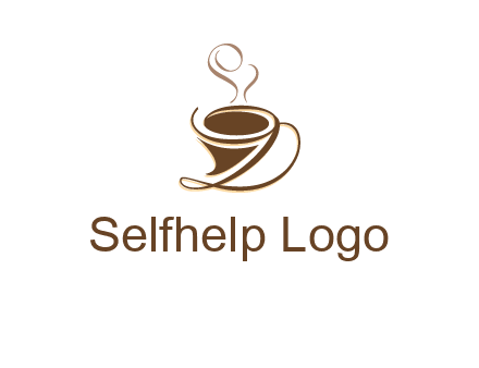 fancy abstract coffee cup with steam beverage logo