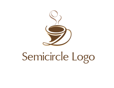 fancy abstract coffee cup with steam beverage logo