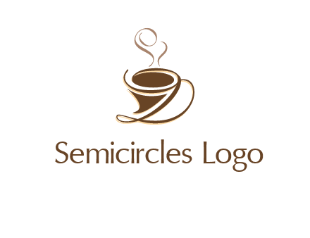 fancy abstract coffee cup with steam beverage logo