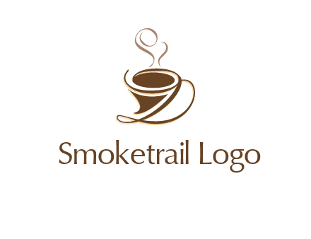 fancy abstract coffee cup with steam beverage logo