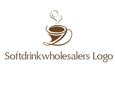 fancy abstract coffee cup with steam beverage logo