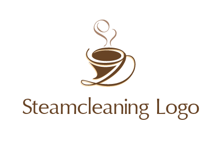 fancy abstract coffee cup with steam beverage logo