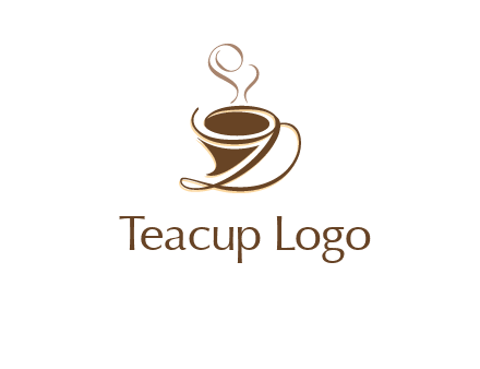 fancy abstract coffee cup with steam beverage logo
