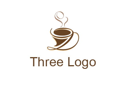 fancy abstract coffee cup with steam beverage logo