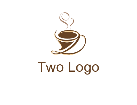fancy abstract coffee cup with steam beverage logo
