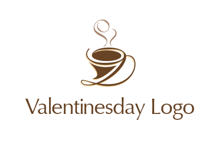 fancy abstract coffee cup with steam beverage logo