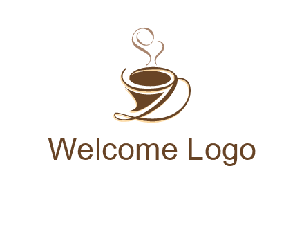 fancy abstract coffee cup with steam beverage logo