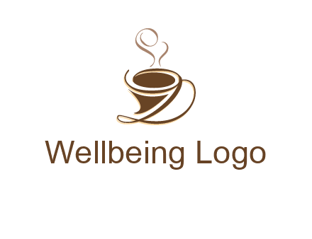 fancy abstract coffee cup with steam beverage logo