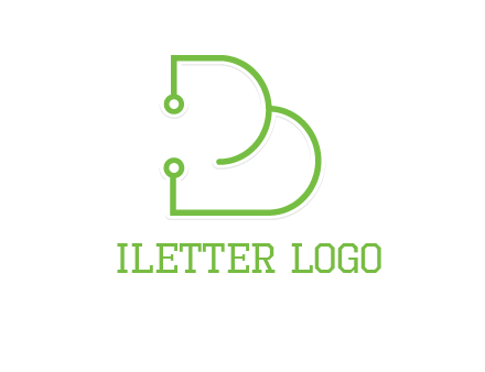 letter b made of tech wires logo