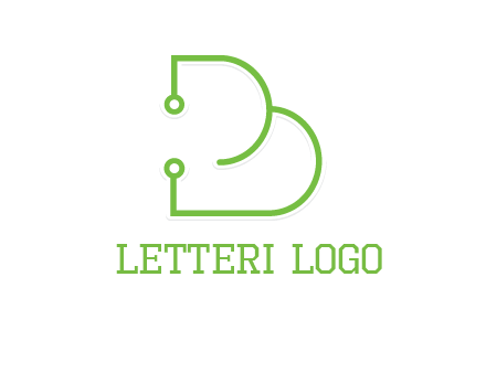 letter b made of tech wires logo