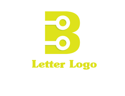 technology wires in letter b logo