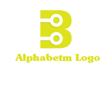 technology wires in letter b logo