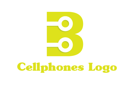 technology wires in letter b logo