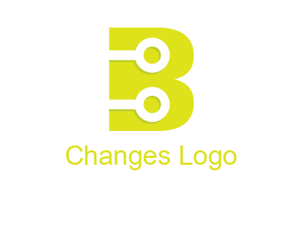 technology wires in letter b logo