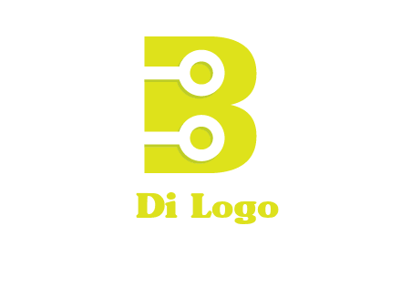 technology wires in letter b logo