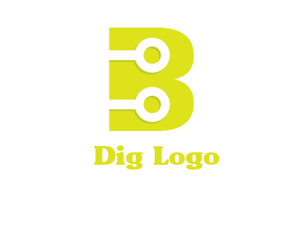 technology wires in letter b logo