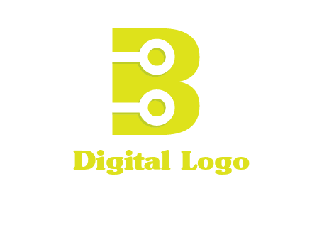 technology wires in letter b logo