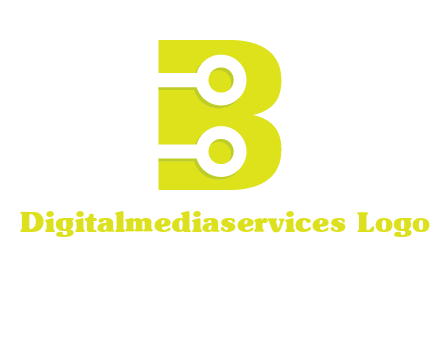 technology wires in letter b logo