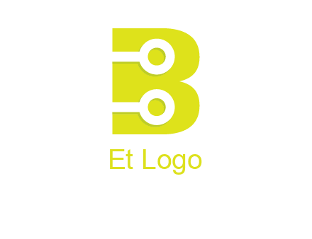 technology wires in letter b logo
