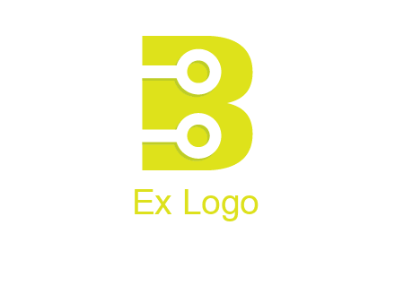 technology wires in letter b logo
