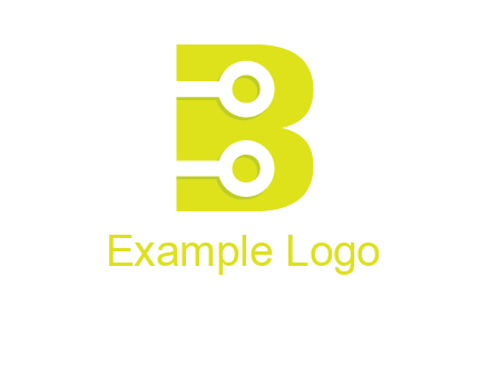 technology wires in letter b logo