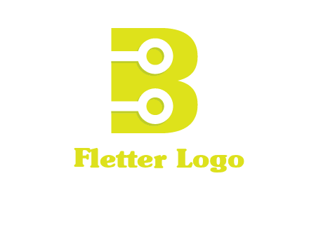 technology wires in letter b logo