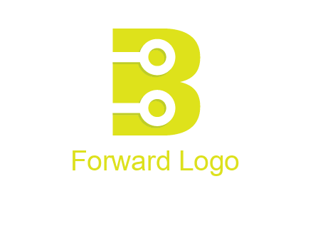 technology wires in letter b logo