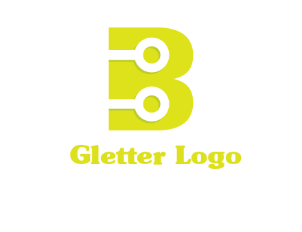 technology wires in letter b logo