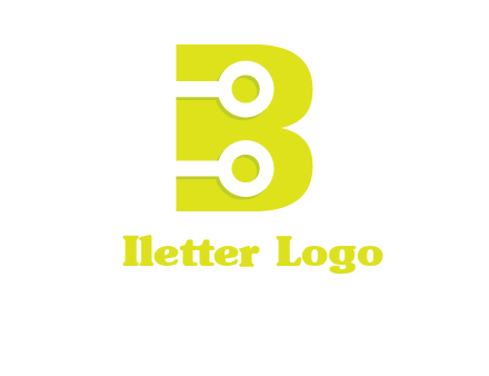 technology wires in letter b logo