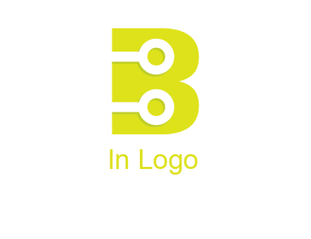 technology wires in letter b logo