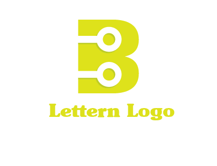 technology wires in letter b logo
