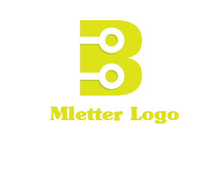 technology wires in letter b logo
