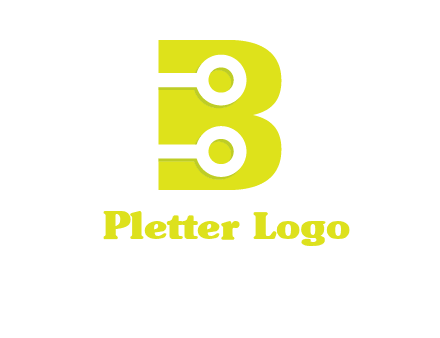 technology wires in letter b logo